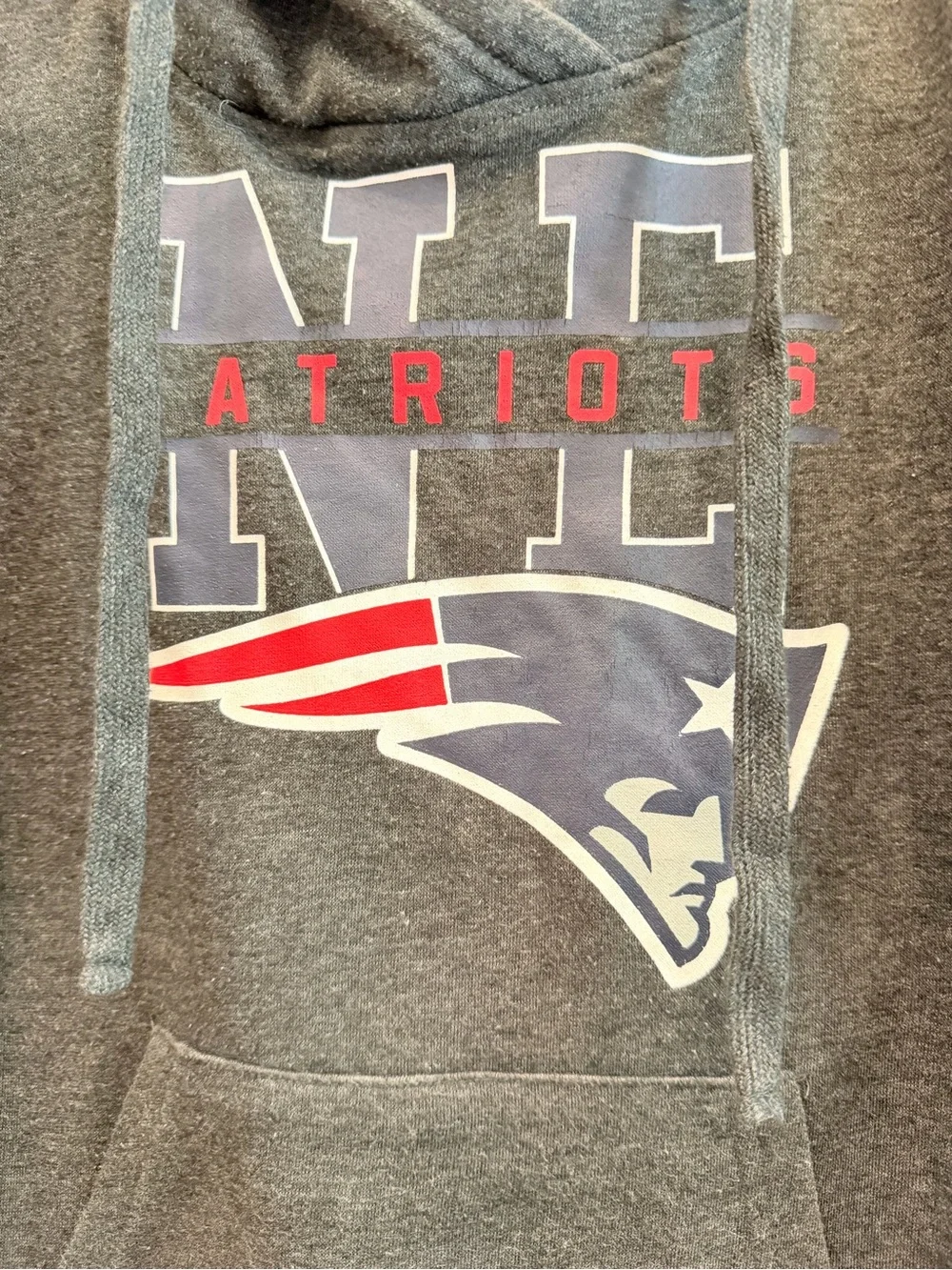 NFL New England Patriots Gray Hooded Sweatshirt - Size S